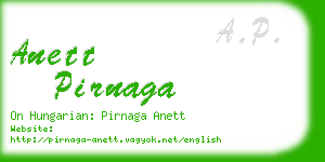 anett pirnaga business card